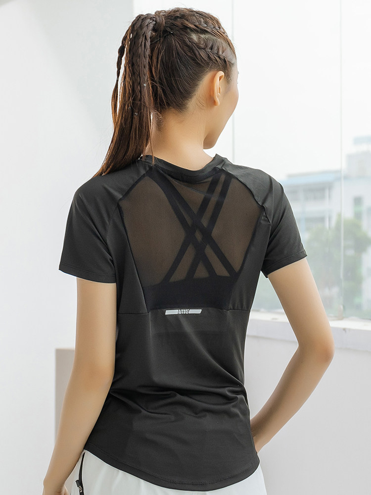 Yoga Fitness Top - Camiseta de Yoga Feminina de Manga