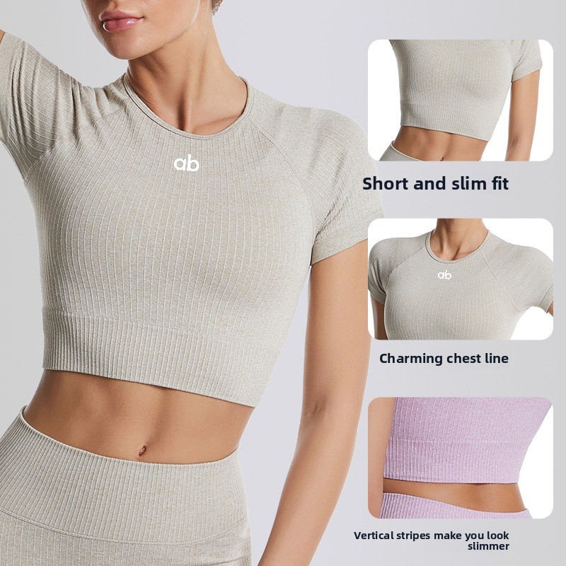 Camiseta Feminina de Manga Cur - Yoga Fitness Top avaliação e preço