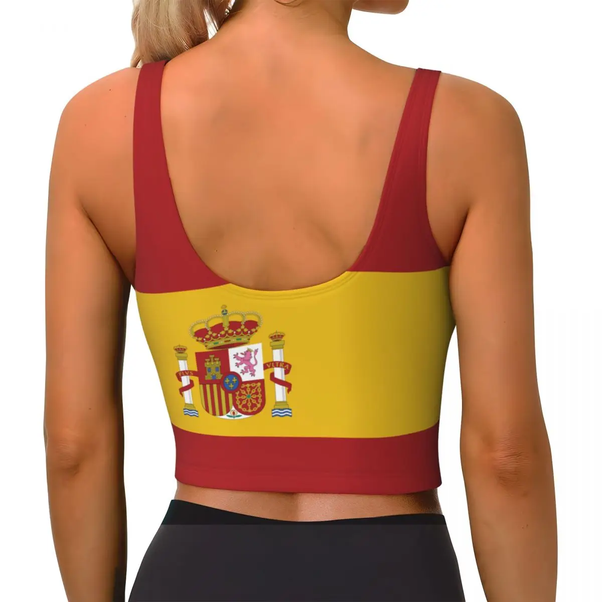 Tops básicos com bandeira da E - Yoga Fitness Top avaliação e preço